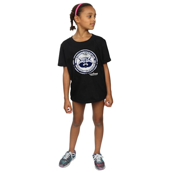 Guardians Of The Galaxy Girls Rocket Powered Bomull T-shirt 9-11 Black 9-11 Years