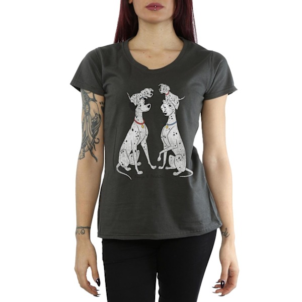 101 Dalmatiner Dam/Kvinnor Pongo Och Perdita Heather T-Shirt Light Graphite XXL