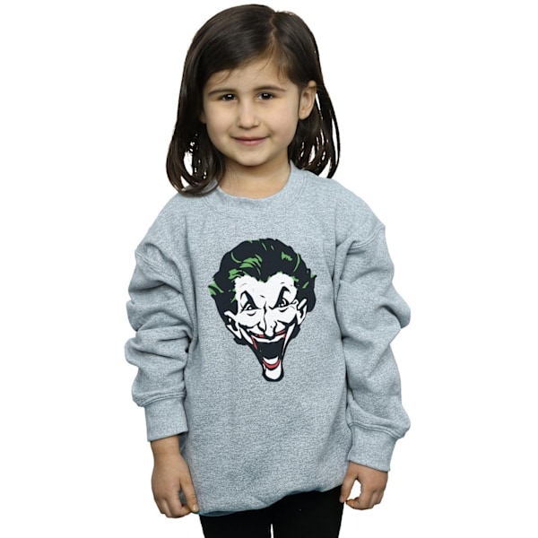 DC Comics Girls The Joker Big Face Sweatshirt 5-6 år Sport Sports Grey 5-6 Years