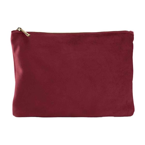 Bagbase Sammet Accessoarväska 17cm x 12cm Rubinröd Ruby Red 17cm x 12cm
