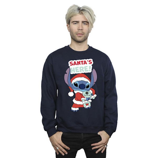 Disney Herr Lilo & Stitch Santa´s Here Sweatshirt 4XL Marinblå Navy Blue 4XL