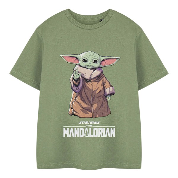 Star Wars The Mandalorian Pojkar Grogu T-Shirt 11-12 År Khaki Khaki Green 11-12 Years