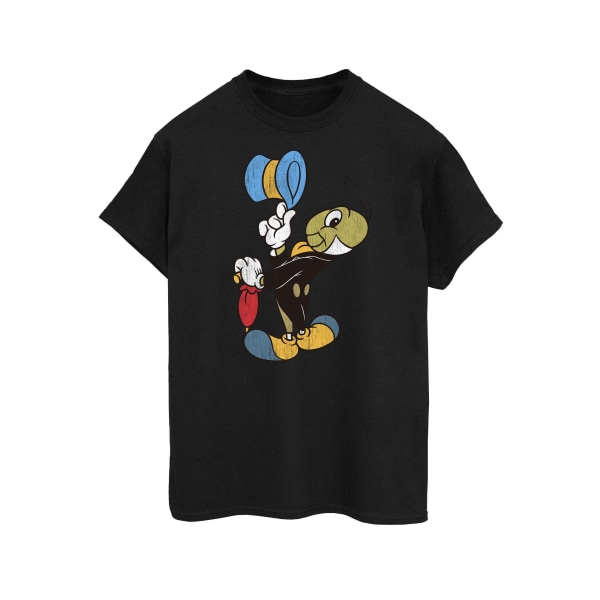 Disney Dam/Kvinnor Pinocchio Jiminy Cricket Bomull Boyfriend Black 3XL