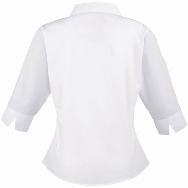 Premier Dam/Kvinnor Poplin 3/4 Ärm Blus 20 Vit White 20