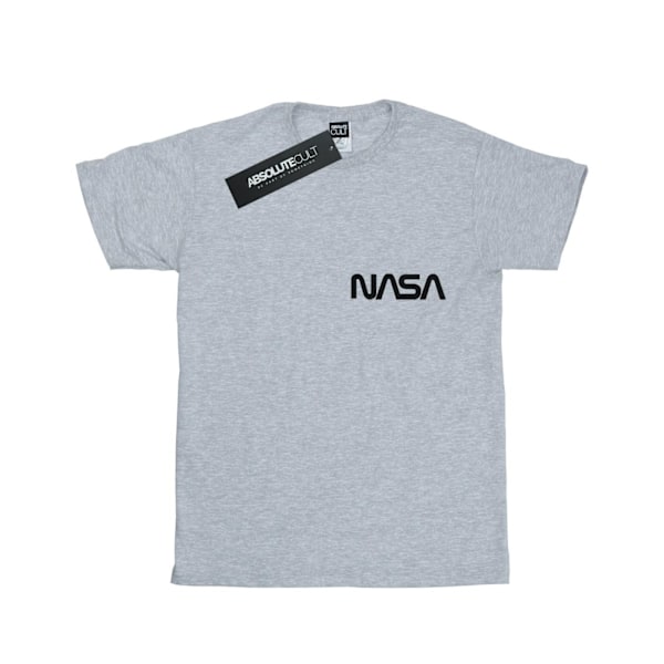 NASA Girls Modern Logo Chest Cotton T-Shirt 7-8 år Sports Grå Sports Grey 7-8 Years