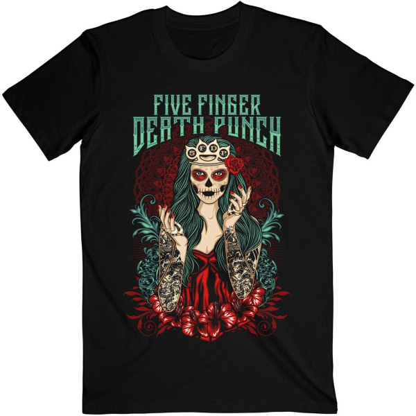 Five Finger Death Punch Unisex Adult Lady Muerta T-Shirt XL Bla Black XL