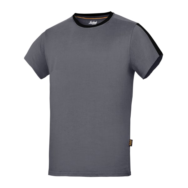 Snickers Herr AllroundWork Kortärmad T-Shirt S Stålgrå/Bl Steel Grey/Black S
