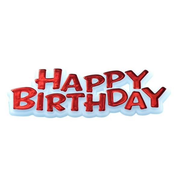 Kreativ Happy Birthday Text Design Party Cake Topper En Storlek Red One Size