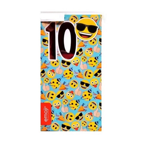 Emoji 10-års hälsningskort En one size mångfärgad Multicoloured One Size