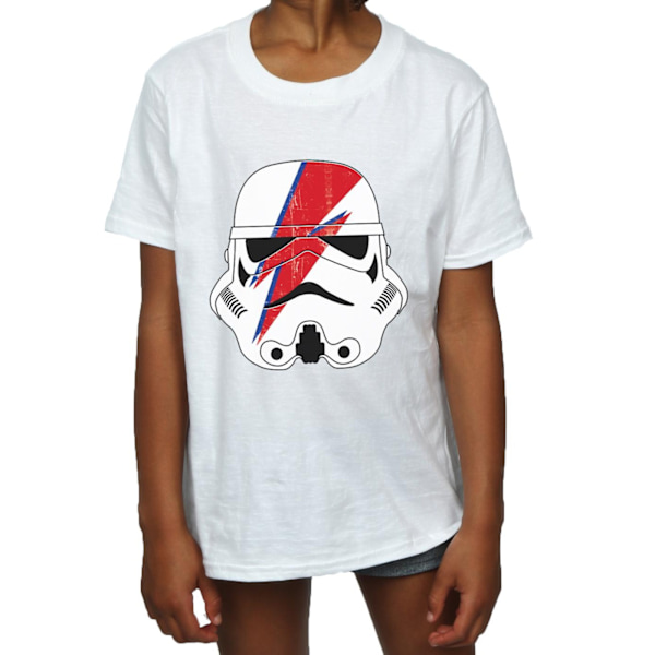 Star Wars Girls Stormtrooper Glam Lightning Bolt Bomull T-shirt White 7-8 Years