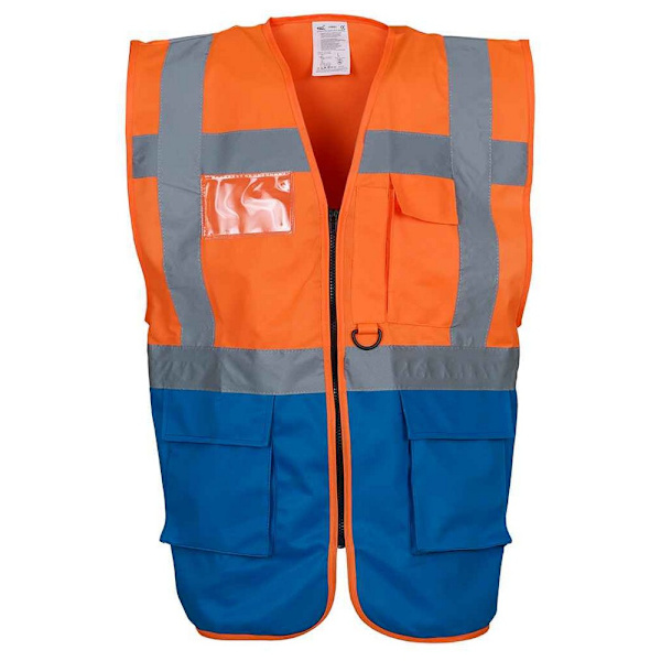 Yoko Unisex Vuxen Executive Reflexväst XXL Orange/Royal Orange/Royal Blue XXL