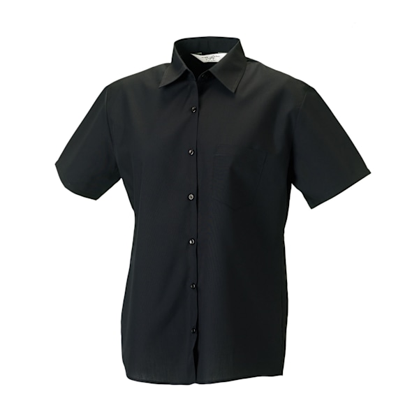 Russell Collection Dam/Damer Poplin Easy-Care Kortärmad Black 3XL