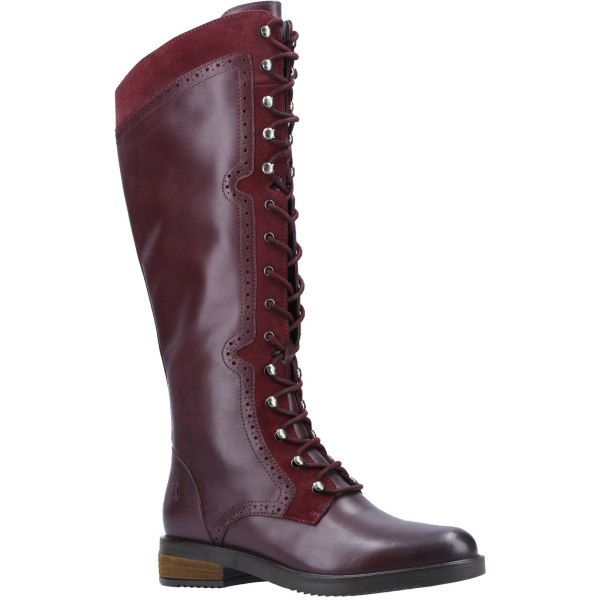 Hush Puppies Womens/Ladies Rudy Lace Up Long Leather Boot 3 UK Burgundy 3 UK