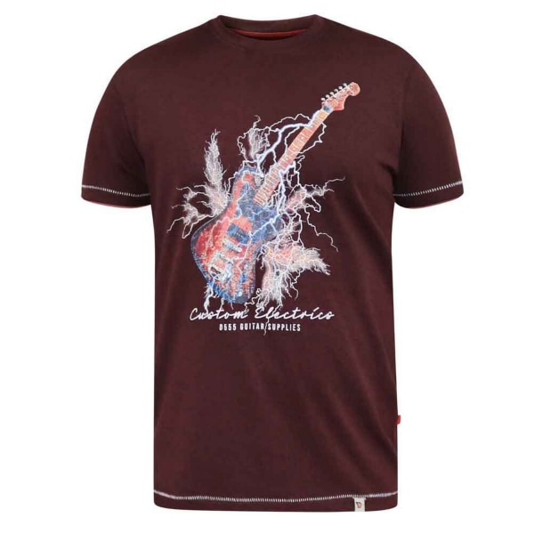 D555 Herr Redbourn Kingsize Lightening Guitar T-Shirt 4XL Burgu Burgundy 4XL