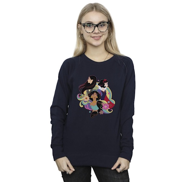 Disney Dam/Dam Princess Mulan Jasmine Snövit Sweatshirt Navy Blue S