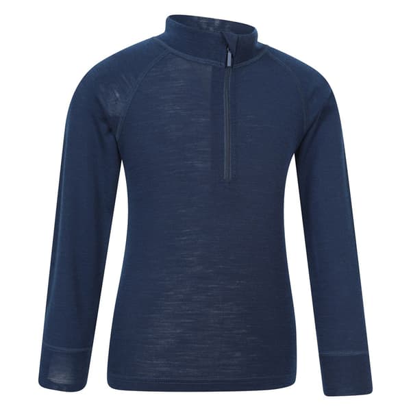 Mountain Warehouse Barn/Barn Merino Blend Half Zip Base La Navy 7-8 Years