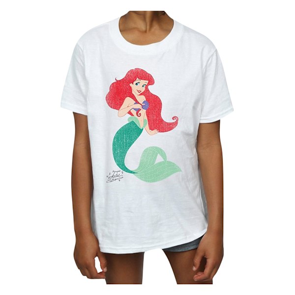 Disney Princess Flickor Ariel Bomull Klassisk T-shirt 9-11 År W White 9-11 Years