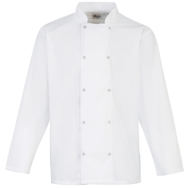 Premier Dubbade Front Långärmad Chefs Jacka / Chefswear S Wh White S