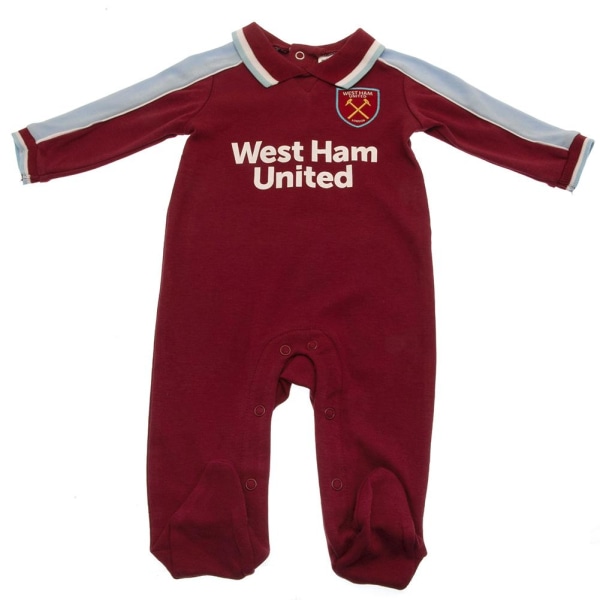 West Ham United FC Baby sovdräkt 12-18 månader Claret Röd/Blå Claret Red/Blue 12-18 Months
