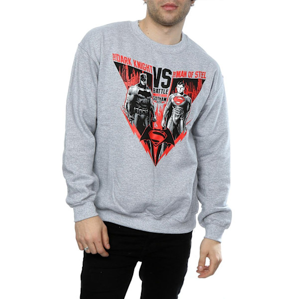 DC Comics Herr Batman v Superman Battle Sweatshirt L Sports Grå Sports Grey L