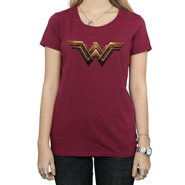 Wonder Woman Dam/Kvinnor Logotyp Bomull T-shirt M Bourgogne Burgundy M