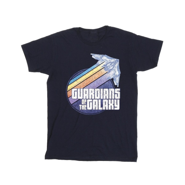 Guardians Of The Galaxy Girls Badge Rocket Cotton T-shirt 5-6 Y Navy Blue 5-6 Years