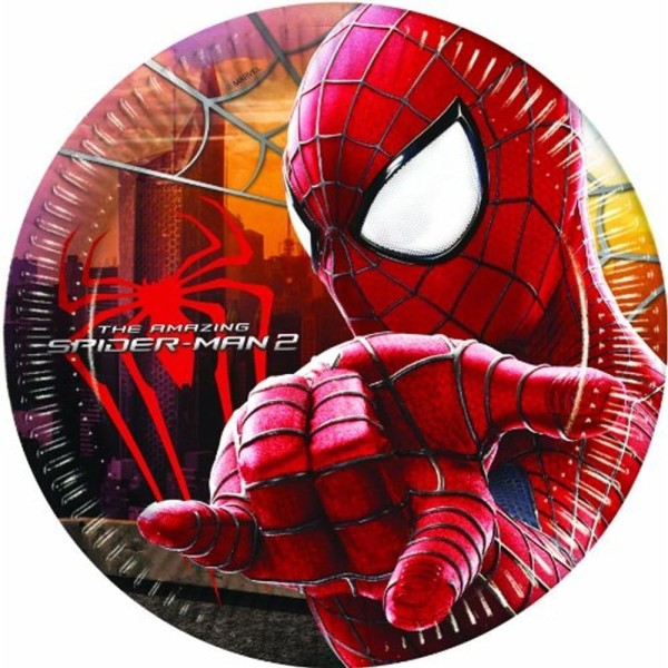 The Amazing Spider-Man Paper Party Plates (Pack of 8) One Size Red/Yellow One Size