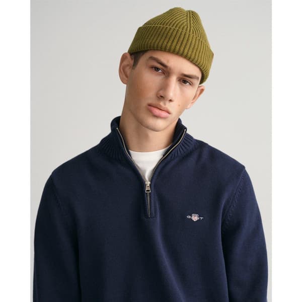 Gant Herr Micro Textured Half Zip Tröja XS Marinblå Navy XS