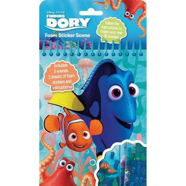 Hitta Dory Foam Characters-klistermärken (paket med 6) En one size blå Blue/Red One Size