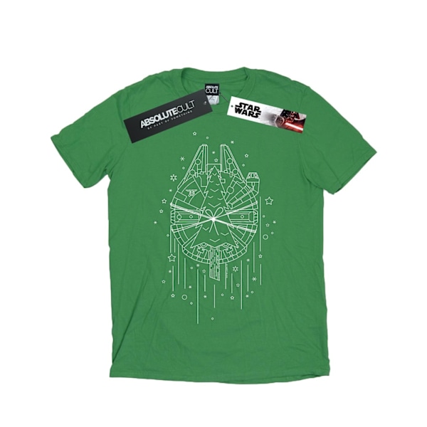 Star Wars Herr Millennium Falcon Julgran Leverans T-shirt Irish Green M