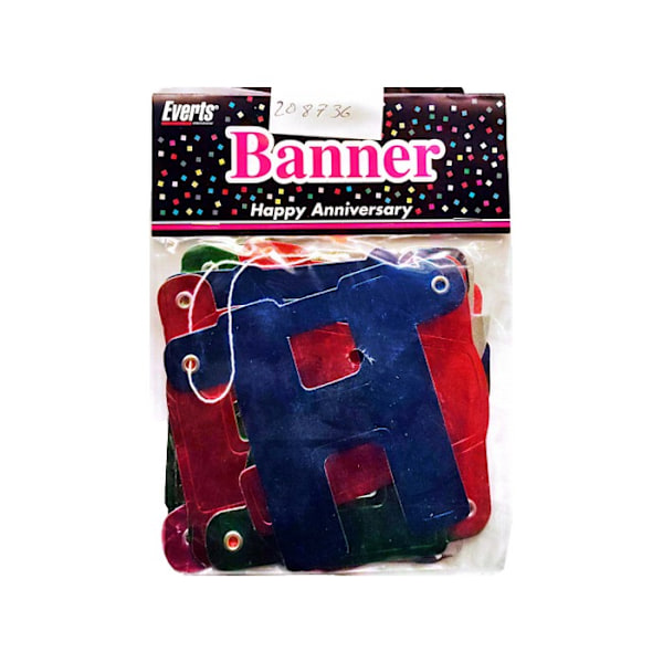 Everts Happy Anniversary Letters Banner En Storlek Flerfärgad Multicoloured One Size