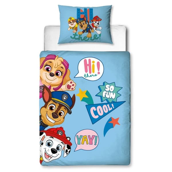 Paw Patrol Cool Vändbart Påslakanset Enkelt Blå Blue Single