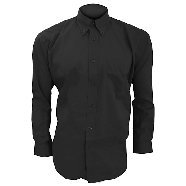 Kustom Kit Herr Långärmad Corporate Oxford Skjorta 20 tum Svart Black 20inch