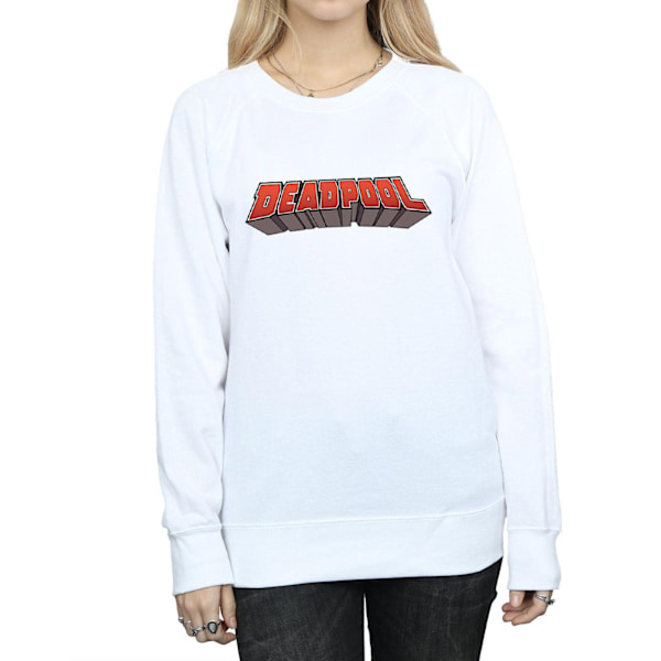 Marvel Womens/Ladies Deadpool Text Logo Sweatshirt XXL Vit White XXL