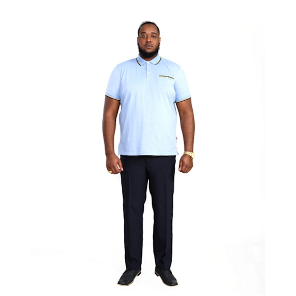 Duke Herr D555 Talbot Pique Jacquard Kingsize Poloskjorta 6XL Blå Blue 6XL