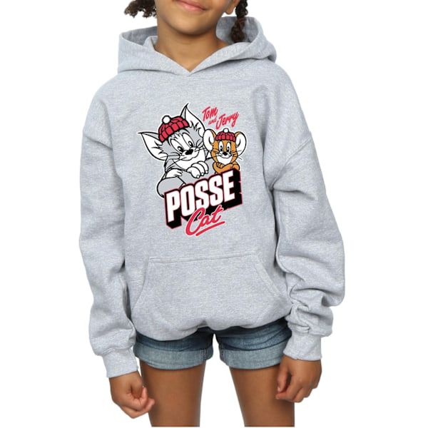 Tom And Jerry Girls Posse Cat Hoodie 9-11 År Sports Grey Sports Grey 9-11 Years