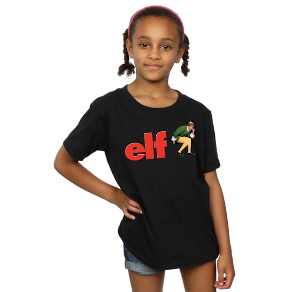 Elf Girls Crouching Logo Bomull T-shirt 9-11 år Svart Black 9-11 Years