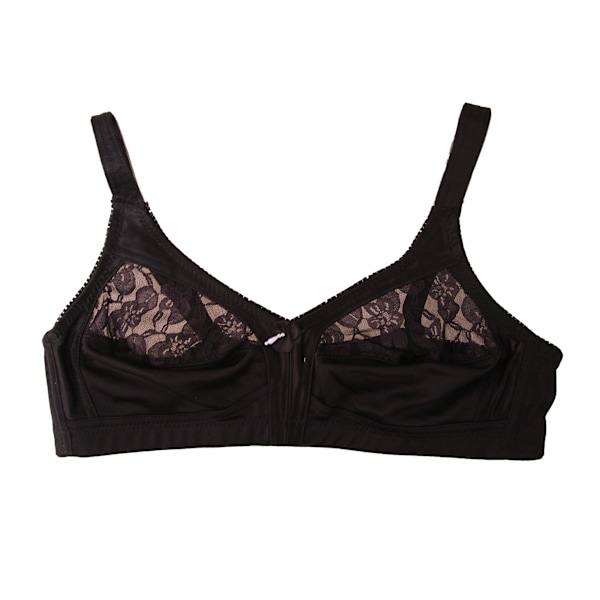 Marlon Dam/Kvinnor Spets Fast Kontroll Bygel-lös BH 40DD Svart Black 40DD