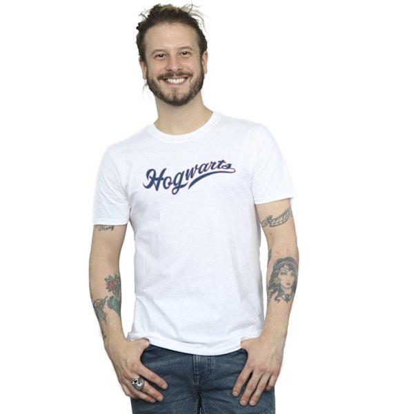 Harry Potter T-shirt för män med Hogwarts-tryck, 4XL, vit White 4XL