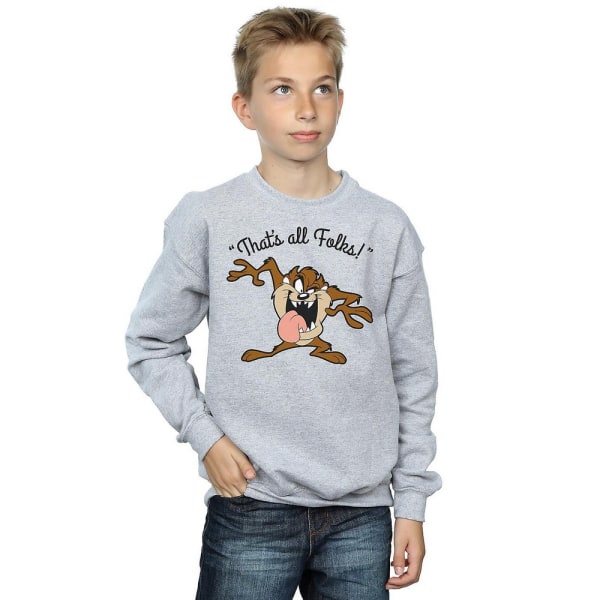 Looney Tunes Boys That's All Folks Tasmanian Devil Sweatshirt 1 Sports Grey 12-13 Years