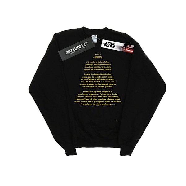 Star Wars Girls A New Hope Opening Crawl Sweatshirt 7-8 år B Black 7-8 Years