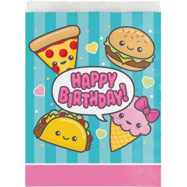 Creative Party Skräpmat Paper Happy Birthday Party Bags (Pack Blue/Pink One Size