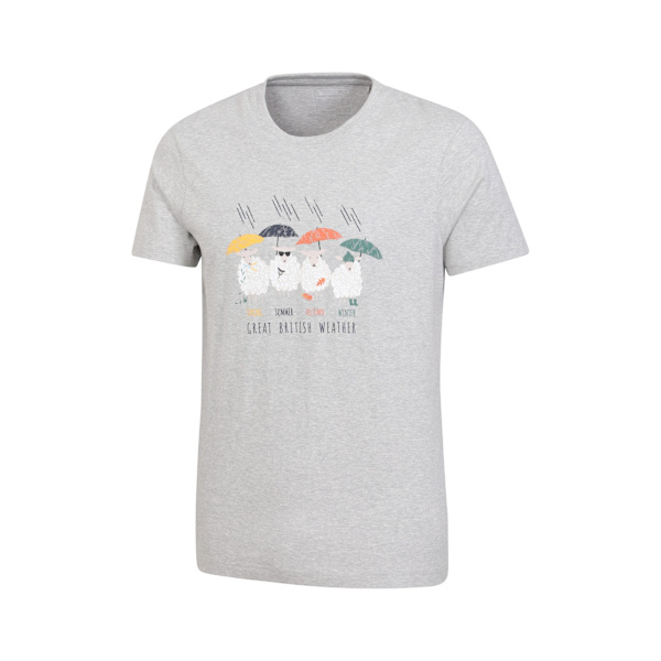 Mountain Warehouse Herr Great British Weather T-shirt XS Grå Grey XS