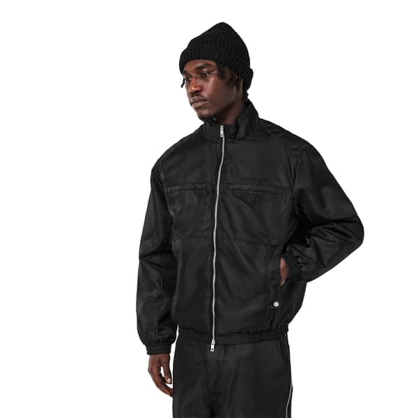 Represent Bomberjacka för män med ribbad krage S Svart Black S