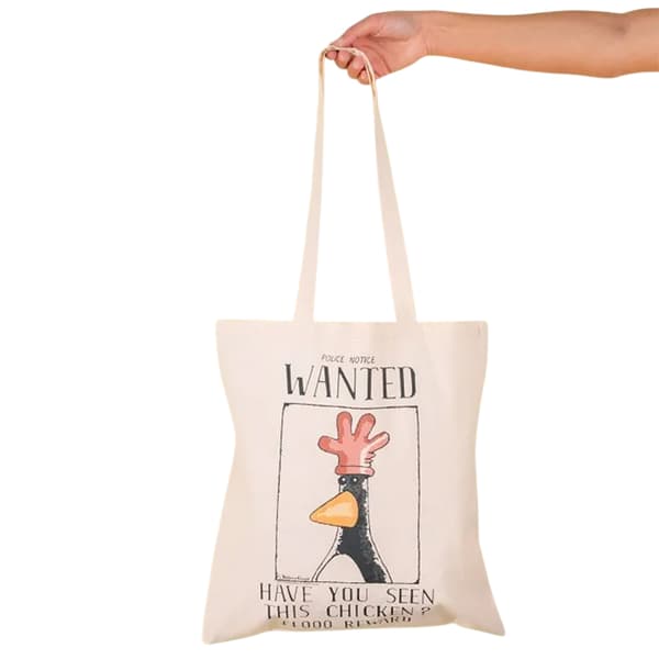 Wallace and Gromit Efterlyst Affisch Feathers McGraw Tygväska En Storlek White/Off White One Size