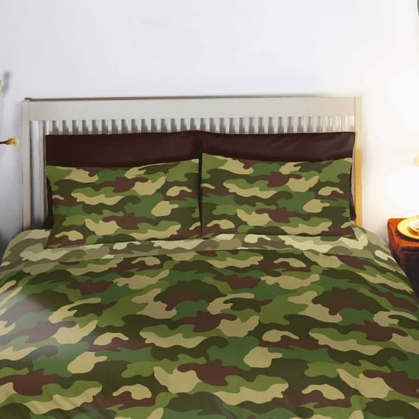Bedding & Beyond Camo Påslakan Set Dubbel Khaki Grön Khaki Green Double