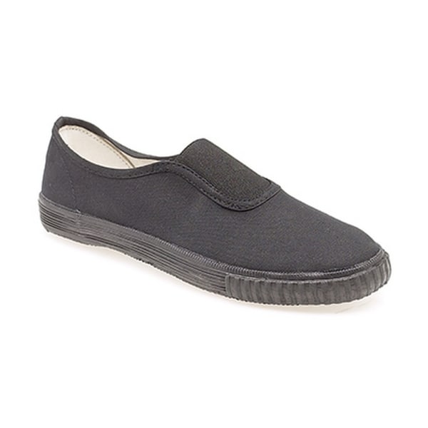 Dek Kids Unisex Junior Gusset Black Canvas Plimsolls 6 UK Junio Black 6 UK Junior