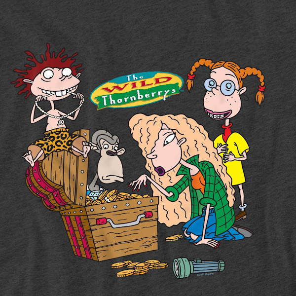 The Wild Thornberrys Unisex Vuxen Skattjakt T-Shirt XL Char Charcoal XL