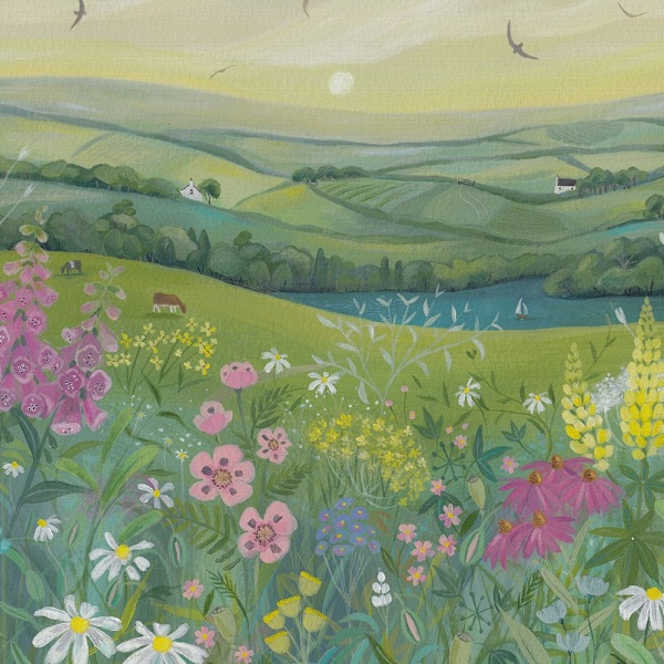 Julia Crossland Längs Kuststigen Canvas Tryck 30cm x 30cm M Multicoloured 30cm x 30cm
