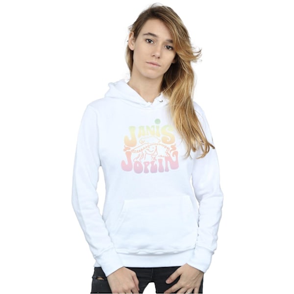 Janis Joplin Dam/Kvinnor Pastell Logotyp Hoodie S Vit White S